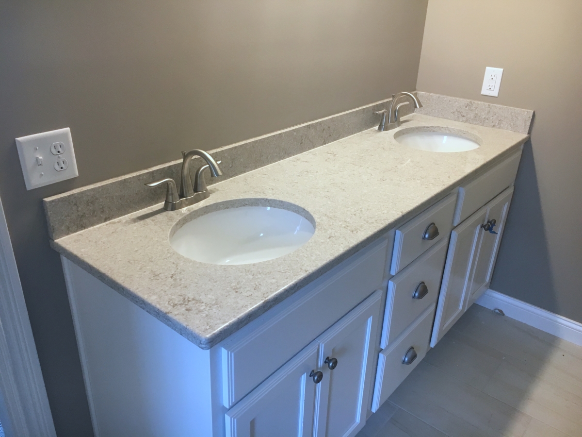 Quartz Vanity Installation Nau Construction, Inc
